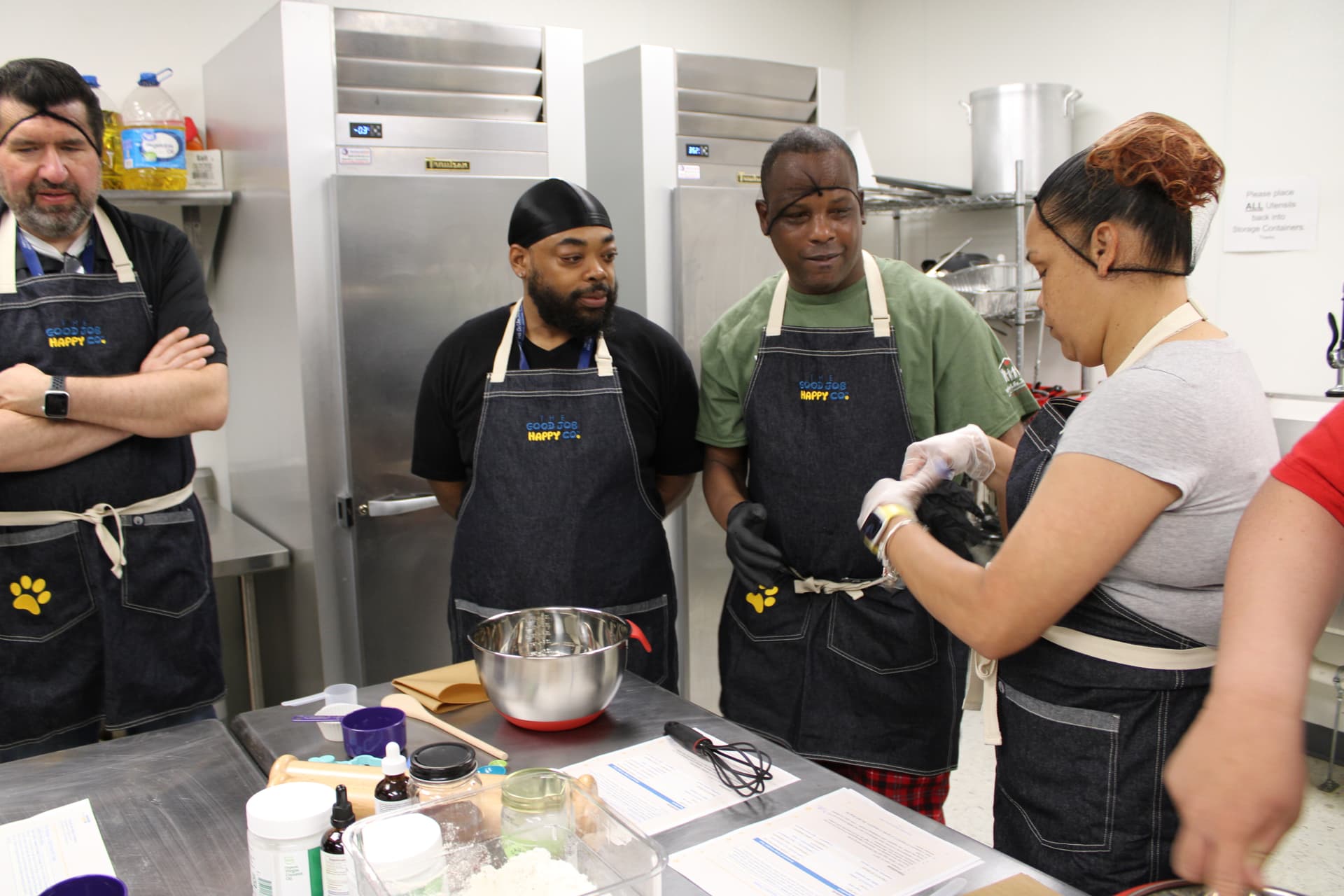 Our team baking at The Good Job Happy Co.